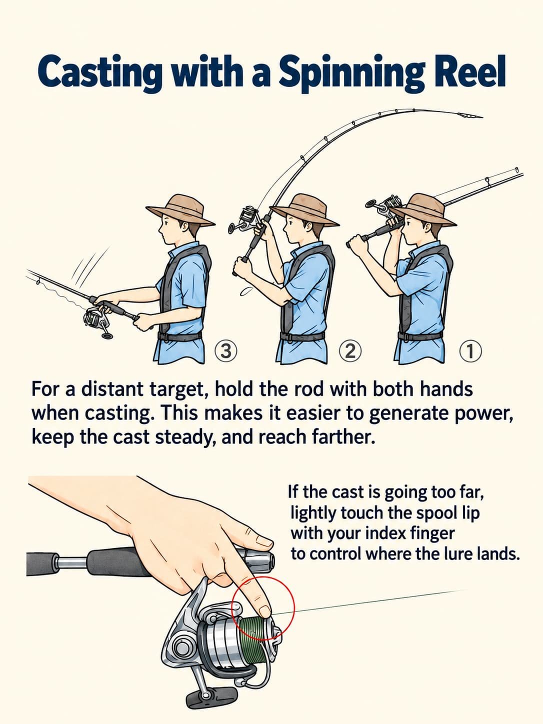 1. long distance spinning reel casting tips 3