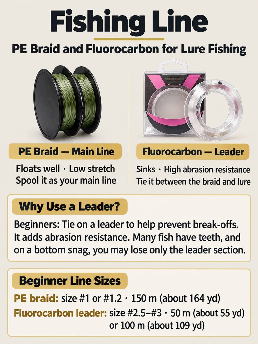 braid and fluorocarbon line for lure fishing 7