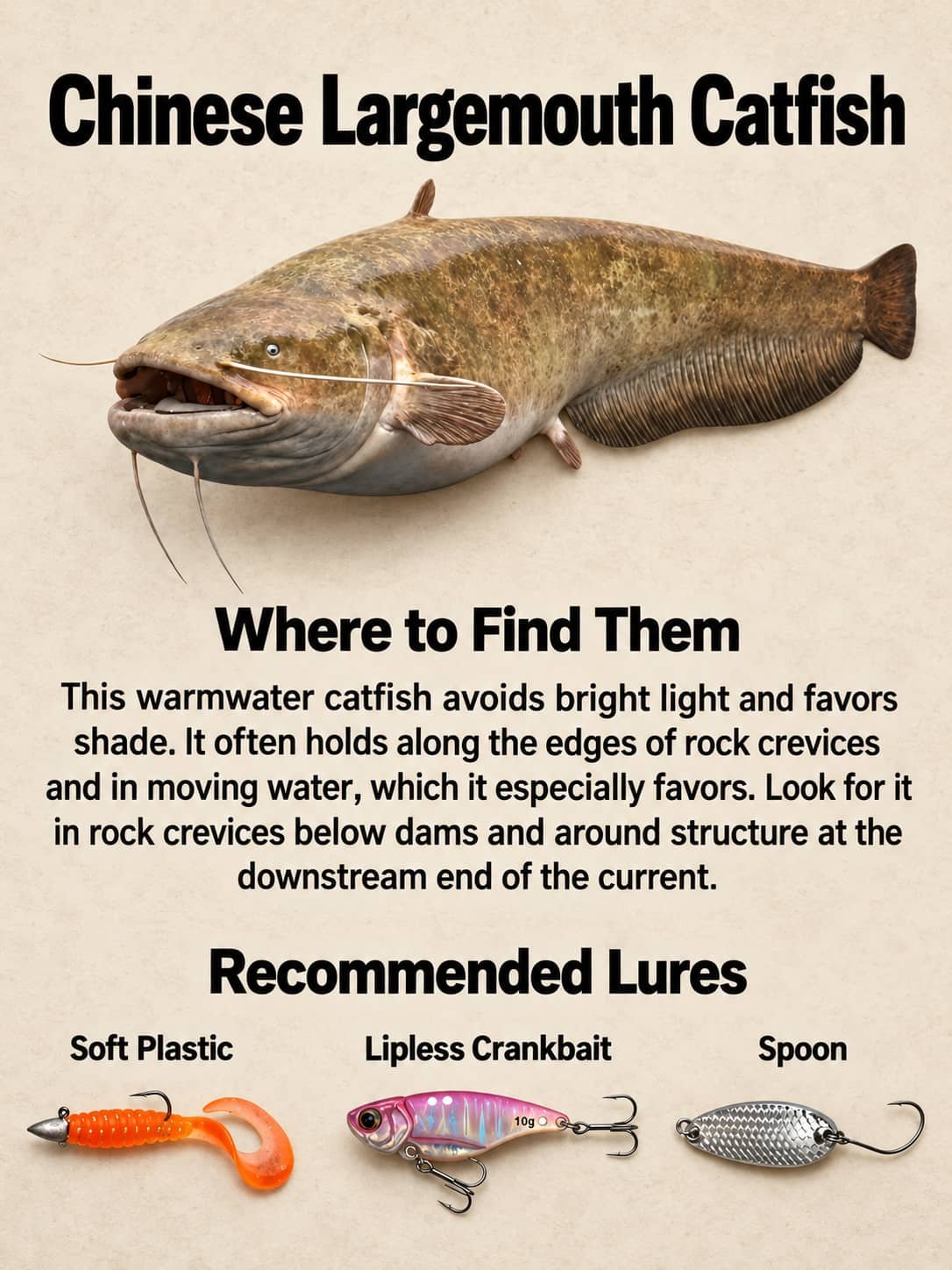 chinese largemouth catfish fishing spots and lures 3