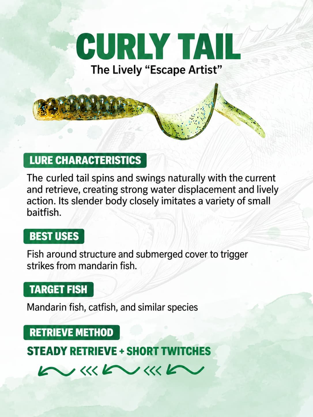curly tail soft plastic lure 3