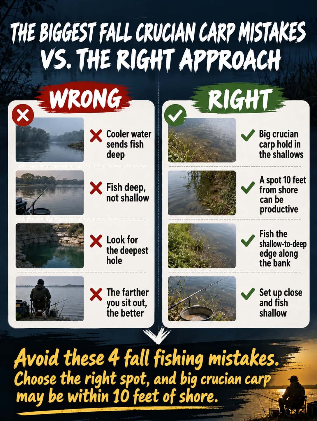 fall crucian carp fishing mistakes 2