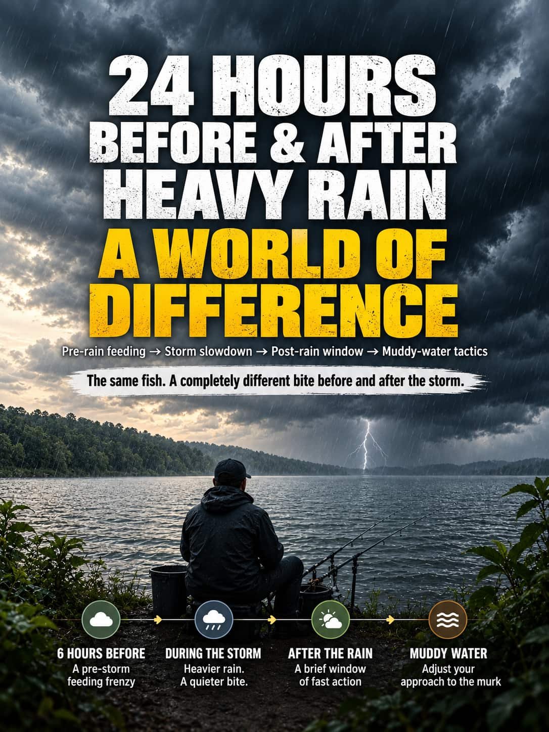 heavy rain fishing timeline before during after 1