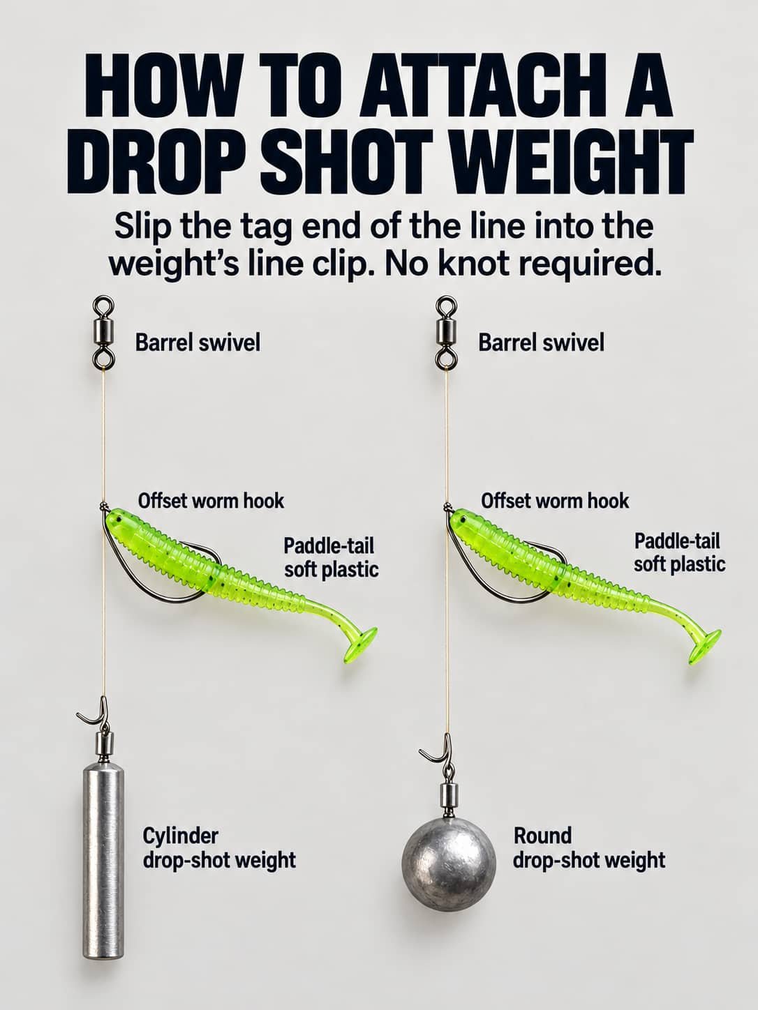 how to attach drop shot weights 8