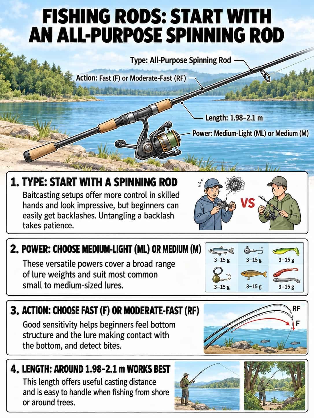 how to choose a spinning rod for beginners 2