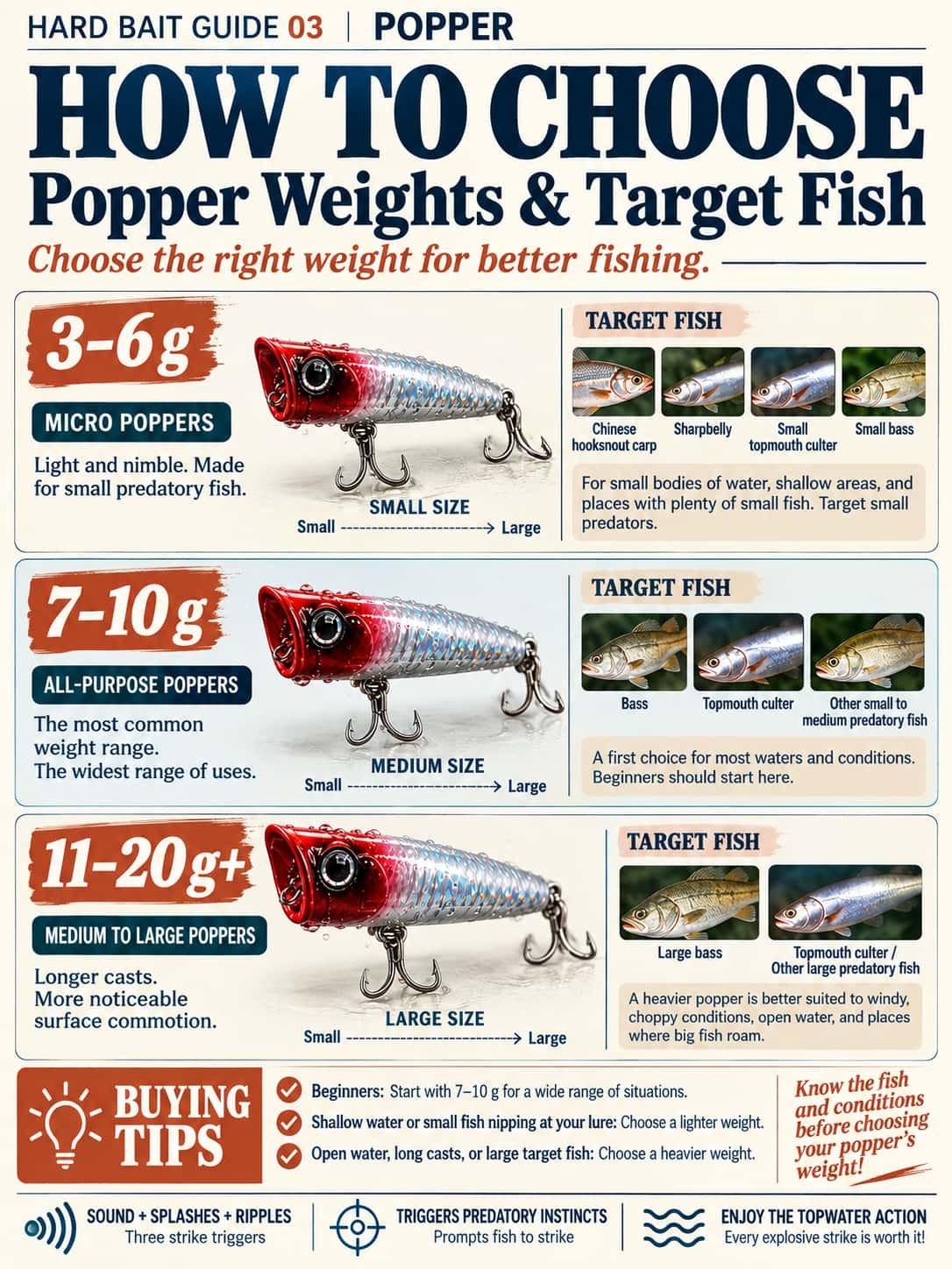 how to choose popper lure weight 3