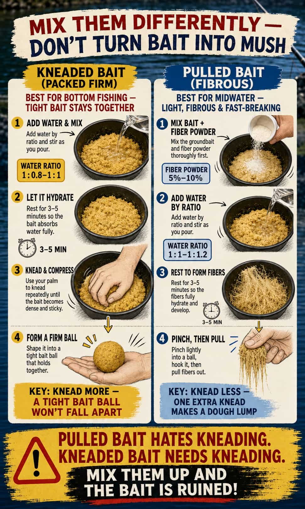 how to mix kneaded and pulled bait 4