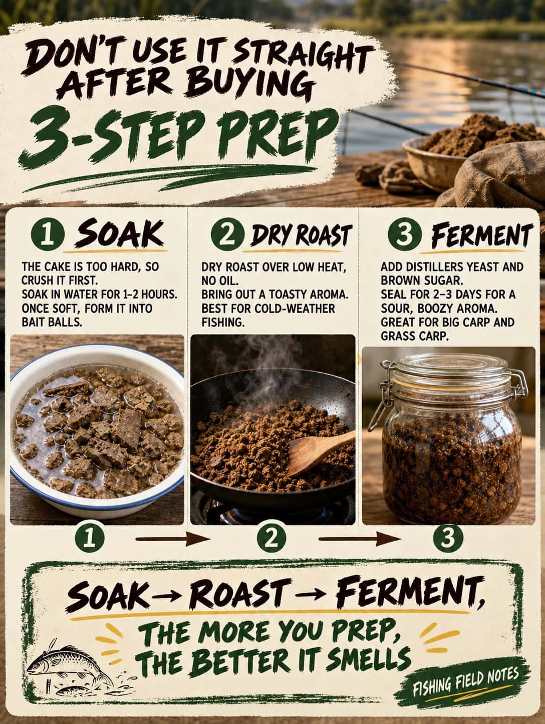 how to prepare rapeseed cake for fishing 4