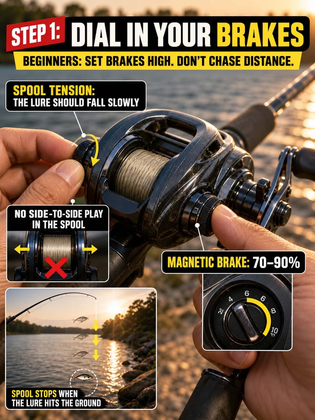 how to set baitcaster brakes 4
