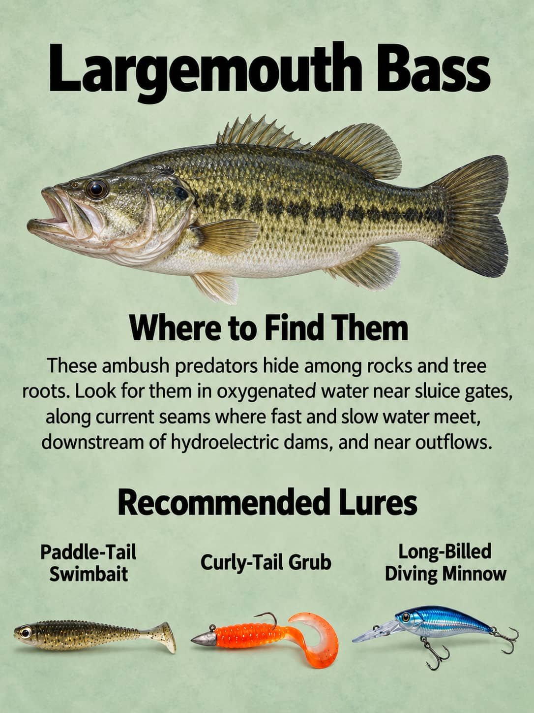 largemouth bass ambush spots and lures 1
