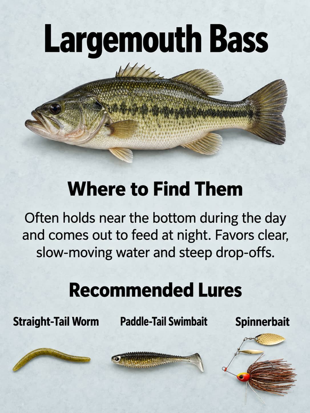 largemouth bass drop offs and lures 7