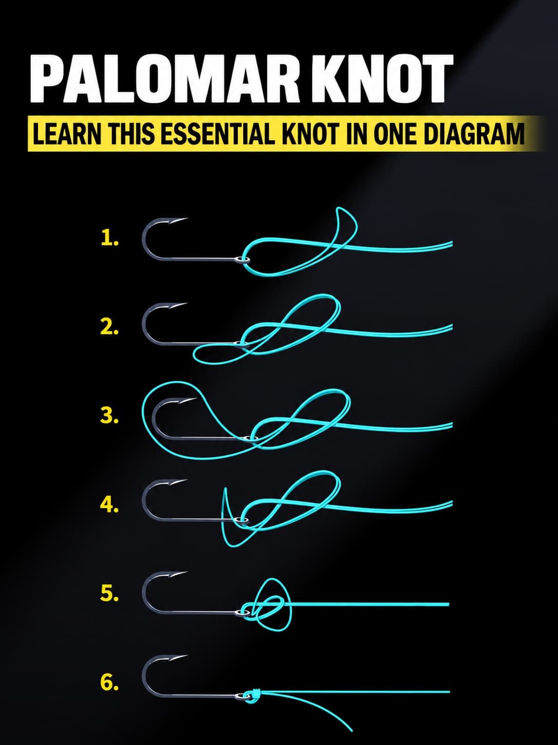 palomar knot fishing hook 6