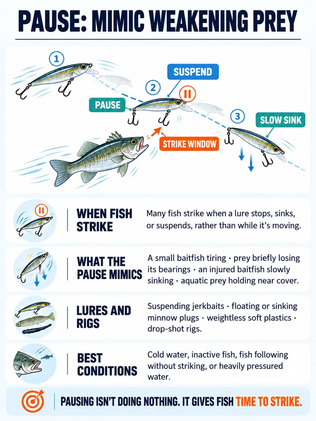 pause lure retrieval weakening prey 3