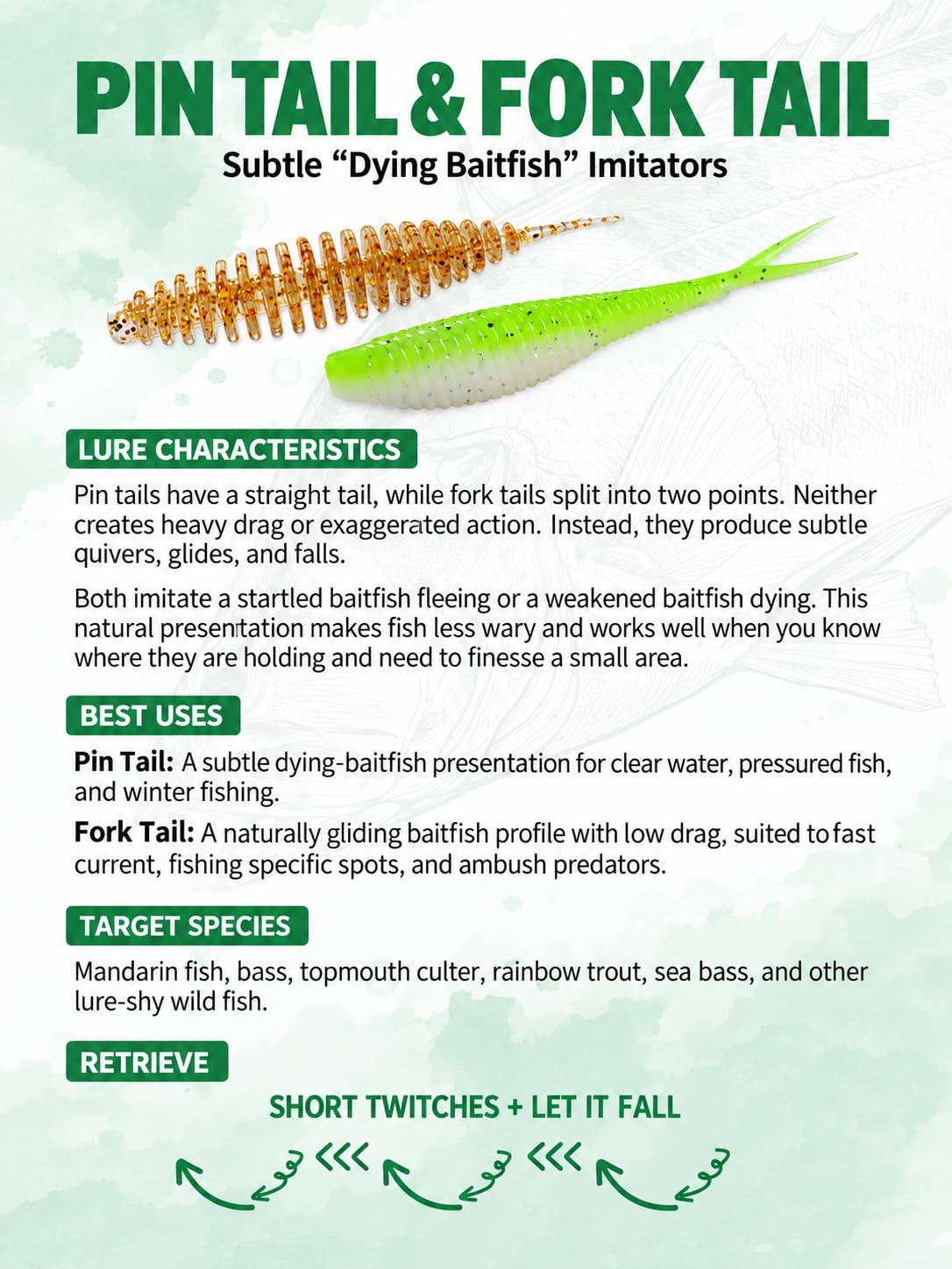 pin tail vs fork tail lures 4