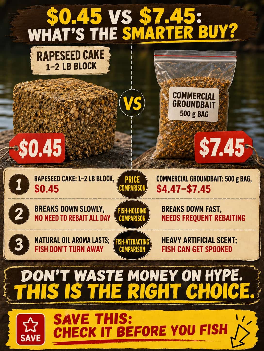 rapeseed cake vs commercial groundbait 6