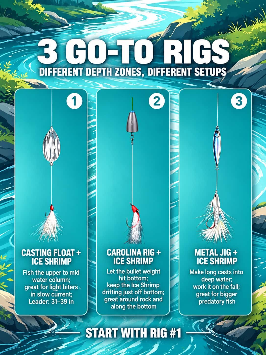 three ice shrimp fishing rigs 2