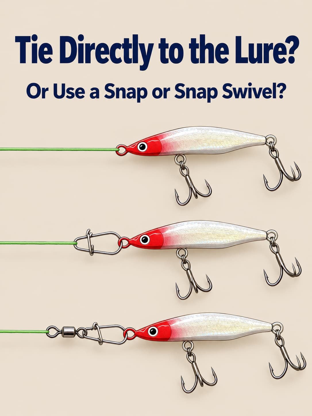 tie direct vs snap vs snap swivel 2