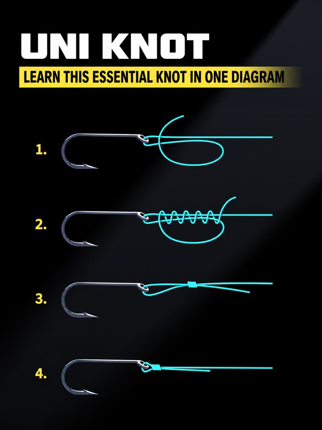 uni knot fishing hook 8